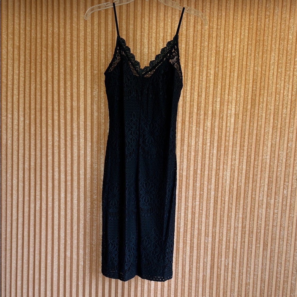 Lulus Elegant Black Lace Slip Dress